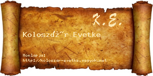 Koloszár Evetke névjegykártya